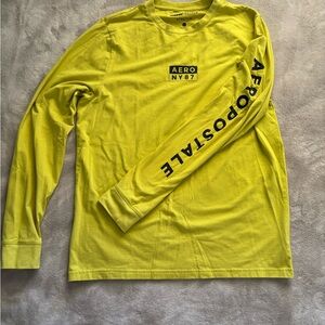 Aeropostale Men's Yellow Long Sleeve Shirt